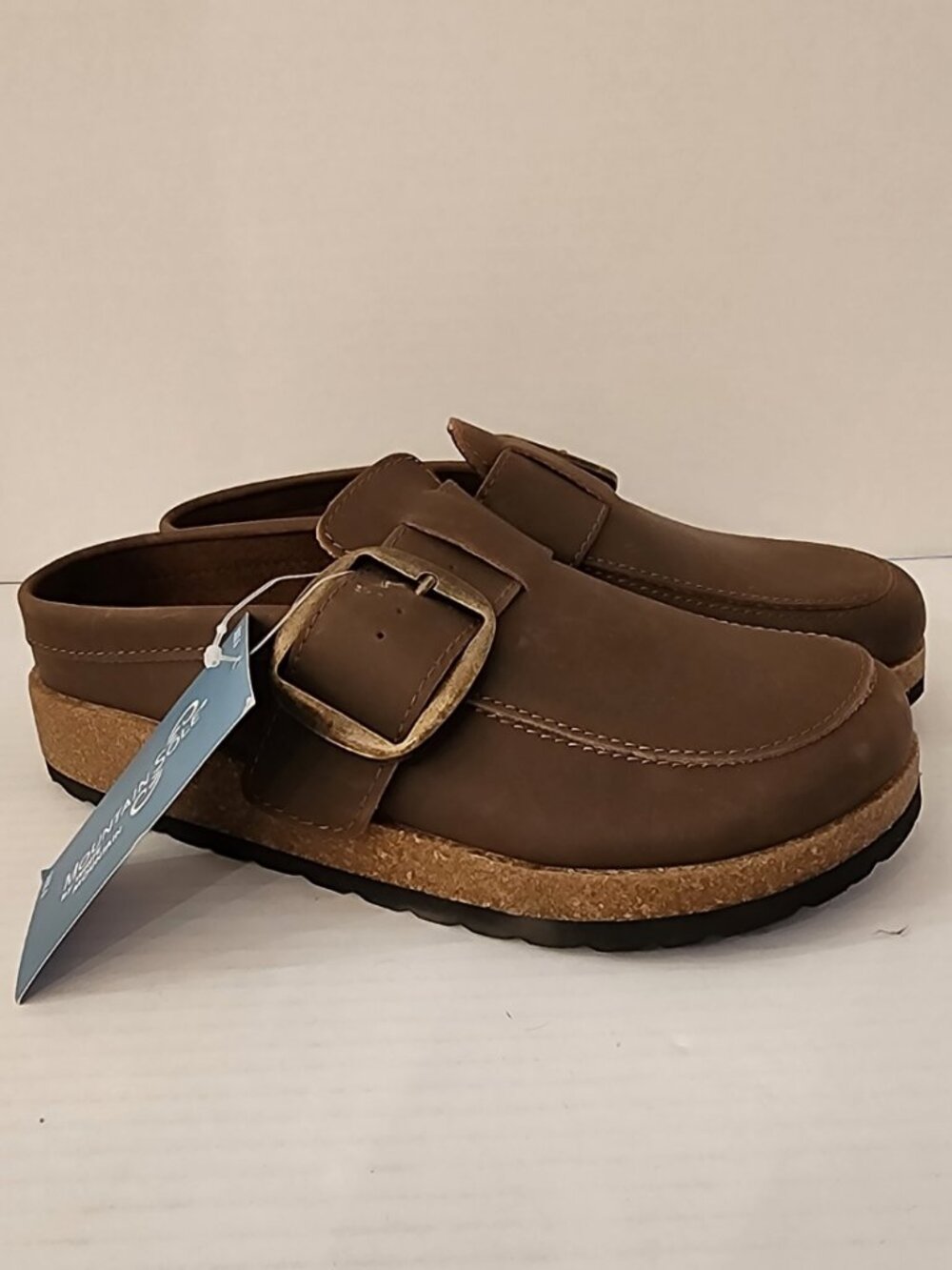 New Mountain Sole by White Mountain Comfort Buckle Clog - Brown - Size 6